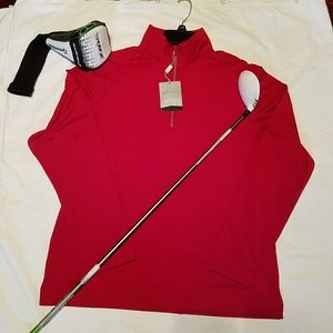 Red fleece lined pullover/ sports pullover